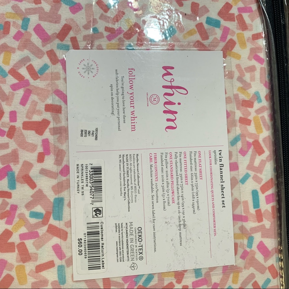 Twin flannel sheet set